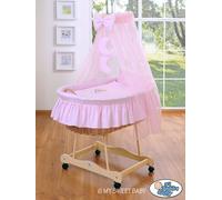 MY SWEET BABY Lit de Bébé en Fibres Naturelles Rose avec Baldaquin et Matelas PREMIUM