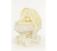 MY SWEET BABY Lit pour Bébé en Fibre Naturelle Blanche avec Toit Mobile et Matelas PREMIUM