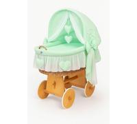 MY SWEET BABY Lit pour Bébé en Fibre Naturelle Vert Menthe avec Toit Mobile et Matelas PREMIUM