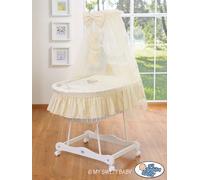 MY SWEET BABY Panier pour Bébé 95x65 cm blanche avec matelas et baldaquin