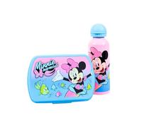 My sweety pop Ensemble repas fille Boîte à goûter + Gourde Lunch box | Hydratation Pour enfant école Vacances Repas Minnie Mouse Rose Bleu