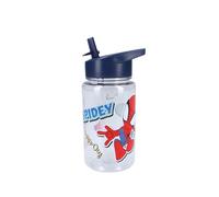 My sweety pop - Gourde garcon spidey transparente Plastique - Pour enfant - Crèche - Maternelle - Ecole - Vacances - Repas - 12 cm - 450 ml - Hydratation - Idée Cadeau (Spidey - Transparente/Bleu)