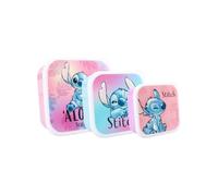 My sweety pop - lot de 3 boites a gouter - Boîte à goûter - Lunch box - Pour enfant - Crèche - Maternelle - Ecole - Vacances - Repas - 11,5 cm (Stitch - Rose/Violet/Bleu)