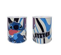 My Sweety Pop Tirelire en Métal Stitch Disney Bleu Boîte à Épargne Scellée | pour Enfant Décoration Chambre Lilo et Stitch et Noël 12 cm Fer-blanc Robuste