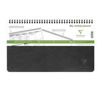My.weekly.planner Age Bag cahier reliure intégrale en-tête 29,7x17 cm 120 pages détachables Semainier de bureau non daté et réglure DOT au verso - Noir