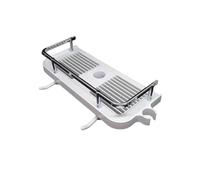 MYBO TV - EASY CLIP - Étagère de Douche Sans Perçage - Adaptabilité Universelle - Rangement Efficace - Praticité Maximale - Installation Facile sur Barre/Colonne de Douche - Durable - Blanc & Chrome