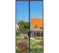 MYCARBON Moustiquaire 100x220cm pour Baie Vitrée Rideau Anti Mouche Moustiquaire Porte-Fenêtre Aimantée Fermeture Magnétique Maillage Ultra Fin Installation Sans Perçage avec Bande Adhésive, Noir