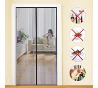 MYCARBON Moustiquaire Porte Aimant 90x220cm Moustiquaire noire