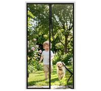 MYCARBON Moustiquaire Porte-Fenêtre Aimantée 80x220cm Maillage Ultra Résistant et Fin Fermeture Magnétique Rideau Moustiquaire Porte d’Entrée Anti Mouches Anti Insectes avec Ruban Adhésif, Noir