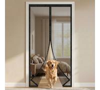 MYCARBON Moustiquaire Porte Fenêtre en Fibre de Verre(100x200cm, Noir) | Fermeture Magnétique, Matériau Ignifuge, Hyper Résistant aux Griffures des Chats, Anti UV, Plus Solide, avec Ruban Adhésif