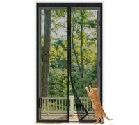 MYCARBON Moustiquaire Porte Fenêtre en Fibre de Verre(80x220cm, Noir) | Fermeture Magnétique, Matériau Ignifuge, Hyper Résistant aux Griffures des Chats, Anti UV, Plus Solide, avec Ruban Adhésif