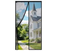 MYCARBON Rideau Magéntique Anti Mouche 90x200cm pour Porte d’Entrée Fermeture Automatique Maillage Ultra Fin Moustiquaire Baie Vitrée Coulissante Installation Sans Perçage avec Bande Adhésive, Noir
