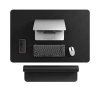 Mydours Sous-Main en cuir PU, 90 x 60 cm Grande Tapis de Table, Multifonctionnel Étanche Réversible Tapis de Bureau, pour Ordinateur Portable et Bureau et Maison (noir)
