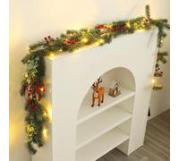 MYELLU Guirlande Artificielle Noël Éclairage Décoration - 1 Pack Petite Guirlandes de Sapin avec LED Guirlande de Noël pour Intérieur Porte Fenêtre Décoration Christmas Garland