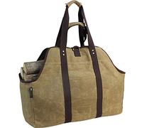 MYFIREPLACEDIRECT Sac fourre-tout en toile cirée, extra large et durable, avec poignées et bandoulière, sac de transport en bois robuste pour cheminées et poêles à bois