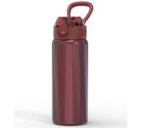 MYFOREST 700ml bouteille d'eau isotherme pour le sport, doublure inodore de qualité chirurgicale, bouchon à ouverture rapide, pour quotidien/voyages/bureau/cadeau (Cerise noire)