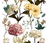 myforHD Papier Peint Auto-adhésif Fleuri Feuilles 44cmX1000cm Vintage Autocollant Amovible PVC Vinyle Film Imperméable Meuble Decoratif Salon Salle de Bain Chambre Armoire