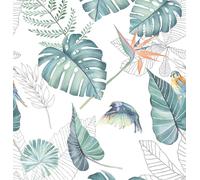 myforHD Papier Peint Auto-adhésif Fleuri Feuilles 44cmX1000cm Vintage Autocollant Amovible PVC Vinyle Film Imperméable Meuble Decoratif Salon Salle de Bain Chambre Armoire