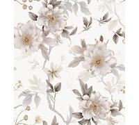 myforHD Papier Peint Auto-adhésif Fleuri Feuilles 44cmX1000cm Vintage Autocollant Amovible PVC Vinyle Film Imperméable Meuble Decoratif Salon Salle de Bain Chambre Armoire