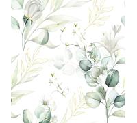 myforHD Papier Peint Auto-adhésif Fleuri Feuilles 44cmX300cm Vintage Autocollant Amovible PVC Vinyle Film Imperméable Meuble Decoratif Salon Salle de Bain Chambre Armoire