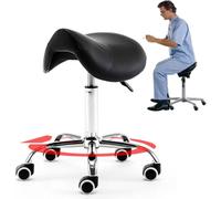 MYFTNP Fauteuil Pivotant Professionnel À Selle pour Cabinet Dentaire, Tabouret Roulant De Salon Réglable De 48 À 60 Cm, Siège Releveur Robuste, pour La Beauté Et Le Bureau. Black One Size