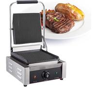 MYFTNP Presse À Panini en Fonte 1800 W, Appareil À Panini Professionnel, Grill Panini 122℉-572℉, pour Hamburgers, Steaks, Bacon, Sandwichs, Saucisses