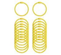 MYGLOAR 20 anneaux de reliure, anneaux métalliques colorés de 30 mm, anneaux porte nneau pour feuilles mobiles, idéaux pour cahiers, fiches, feuilles de papier, albums photo, agendas -Jaune