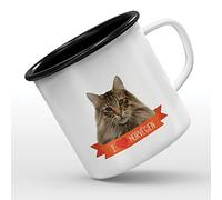 Mygoodprice MUG tasse émaillée au motif I love chat norvégien