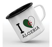 Mygoodprice MUG tasse émaillée au motif I love drapeau algerie