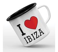 Mygoodprice MUG tasse émaillée au motif I love ibiza