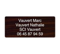 MYGOODPRICE - Plaque boîte aux lettres personnalisée autocollante avec nom gravé, 1 à 5 lignes, format 12 x 5 cm - Bois