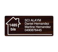 MYGOODPRICE - Plaque gravée personnalisée autocollante pour nom et numéro de boîte aux lettres, 1 à 5 lignes, format 12x5 cm - Bois
