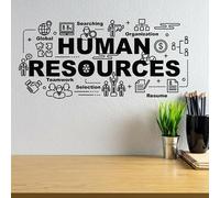 MYIESAXL Stickers muraux Ressources humaines Décor de Bureau Noir Sticker Mural Amovible, adapté à l'espace de Bureau, créant Une atmosphère de Travail Professionnelle 89x42cm