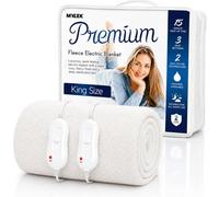 MYLEK Couverture électrique en Polaire pour lit King Size - Housse chauffante à Double contrôle - Jupe élastique - Dimensions : 190 x 152 x 40 cm - Protection Contre la surchauffe - Lavable