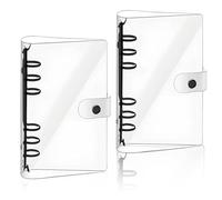 MYLERCT Classeur A6, 2 Pièces Classeur-Souple A6, PVC Transparente Dossier Classeur à Anneaux, avec Boutons-Pression, Convient pour la Maison, L'école, le Bureau