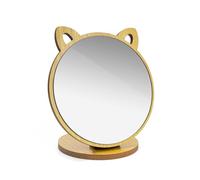 MYLERCT Petit miroir de maquillage à poser avec socle, miroir de maquillage à angle réglable, en forme de chaton, peut être utilisé comme coiffeuse, bureau, salle de bain, chambre à coucher