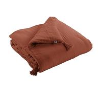 Mylittlebed Edredon Couvre lit 150x150cm L’Effet Papillon® - Boutis 100% Gaze de Coton 125gr/m² pour lit 2 Personnes [ Couvertures, Plaids et boutis ] (Terracotta)