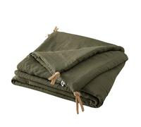 Mylittlebed Edredon Couvre lit 90x200cm L’Effet Papillon - Chemin de lit 100% Lin Lavé 160gr/m² & 100% Polyester [ Dessus de Lits et Couvre-Lits ] (Vert Thym)