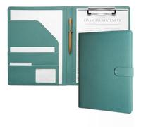 Mymazn Porte Documents A4, Document Porte Folio Pochette Porte Document Pu Cuir Porte Bloc A4 Range Documents Trieur Organiseur Portfolio Planchettes Porte-formulaires(Vert Sarcelle)