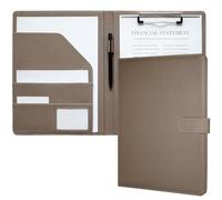 Mymazn Porte Documents A4, Document Porte Folio Pochette Porte Document Pu Cuir Porte Bloc A4 Range Documents Trieur Organiseur Portfolio Planchettes Porte-formulaires (Taupe)