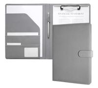 Mymazn Porte Documents A4, Document Porte Folio Pochette Porte Document Pu Cuir Porte Bloc A4 Range Documents Trieur Organiseur Portfolio Planchettes Porte-formulaires (Gris)