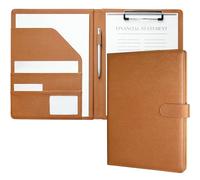 Mymazn Porte Documents A4, Document Porte Folio Pochette Porte Document Pu Cuir Porte Bloc A4 Range Documents Trieur Organiseur Portfolio Planchettes Porte-formulaires (Marron)
