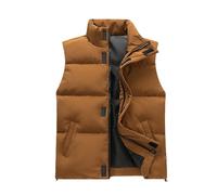 Mymyguoe Gilet thermique matelassé pour homme - Sans manches - Doudoune épaisse - Gilet de travail - Veste matelassée sans manches - Automne - Hiver - Gilet matelassé - Veste softshell décontractée
