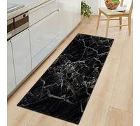 MYPALL Tapis de Cuisine Antidérapant Marbre Noir Tapis de Couloir, Paillasson Intérieur Tapis, Tapis de Passage, Imperméable, Antidérapant 40 x 100cm