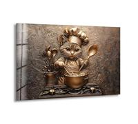 Myphotostation - Dosseret de cuisine en verre trempé - Crédence en verre trempé pour cuisine, protection murale de cuisinière, panneau mural de cuisinière - 90 x 61 cm (l x H)