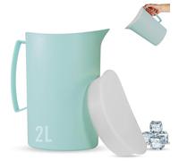 Mypicompany Carafe à eau en plastique premium 2 l - sans BPA, multifonctionnelle pour célébrations et activités de plein air, carafe à eau en plastique de couleur verte.