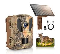 MYPIN Caméra de Chasse 4K 64MP avec WiFi, Énergie Solaire et Vision Nocturne | Batterie Integrée 5000mAh, Étanche IP66, Détection de Mouvement | Carte Mémoire 64GB Incluse
