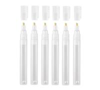 Myqqhbs 6 Pièces Marqueurs de Stylo de Retouche de Peinture Vierge Rechargeables Vides, Stylos Marqueurs de Peinture à Tête Inclinée Ronde pour Kit D'Artisanat de Peinture Artistique 6mm
