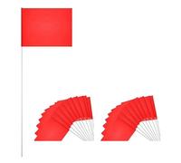 Myqqhbs Lot de 20 drapeaux de marquage rouges pour pelouse, paysages, arrosage de cour, drapeaux anti-adhésifs