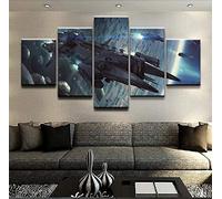Myrdsio Impression Sur Toile 5 Parties Image Imprimée Sur Toile Jeu De Vaisseau Spatial Star Citizen Peinture Décoration Murale 150×80Cm Avec Cadre Encadrée Prêt À Accrocher Artwork La Peinture